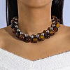 Alloy & CCB Plastic & Glass Beaded Necklaces FS-WG4655B-19-1