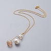 Pendant Necklaces and Ear Studs Jewelry Sets SJEW-JS01064-02-3