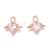 Brass Micro Pave Clear Cubic Zirconia Charms ZIRC-O035-26-2