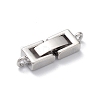 Rack Plating Brass Fold Over Clasps with Loops KK-L184-89P-4