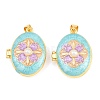 Brass Locket Pendants KK-D232-01G-2