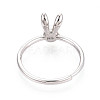 Adjustable 925 Sterling Silver Cute Bunny Ear Rings STER-T008-90P-3