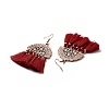 Alloy Half Round with Tassels Dangle Earrings EJEW-E267-05RC-3