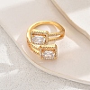 Brass Micro Pave Zirconia Cuff Ring SP8247-2