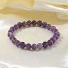 Natural Amethyst Bead Stretch Bracelets X-BJEW-K212-B-034-3