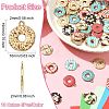 50Pcs 10 Colors Printed Alloy Pendants ENAM-CJ0006-81-2