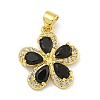Rack Plating Brass Micro Pave Cubic Zirconia Pendants KK-G513-93G-03-1