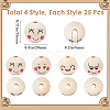 Wood European Beads WOOD-GF0002-24A-2