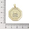 Rack Plating Brass Micro Pave Clear Cubic Zirconia Pendants KK-H474-22G-03-3