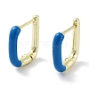Real 18K Gold Plated Brass Enamel Rectangle Hoop Earrings for Women EJEW-L269-112G-2