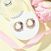 Natural Mixed Stone Chips Hoop Earrings EJEW-JE06022-02-2