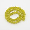 Natural Olive Jade Round Bead Strands G-P070-32-8mm-2
