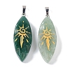 Natural Mixed Gemstone Gold Sun Pattern Pendants G-L524-14P-2