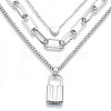 Zinc Alloy 3 Layered Necklaces NJEW-N047-004-RS-2