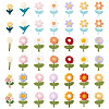 42Pcs 21 Styles Flower Computerized Embroidery Cloth Patches PATC-TA0001-27-2