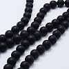 Natural Black Agate Beads Strands G-P369-04-8mm-1