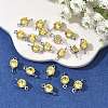 SHEGRACE Brass Pave Cubic Zirconia Flat Round Connector Charms XGRQ2O832-435C-P-3