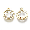 Brass Micro Pave Clear Cubic Zirconia Charms X-KK-S348-544-NF-2