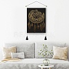 Polyester Woven Net/Web with Feather Pattern Wall Hanging Tapestry AJEW-M216-01E-1