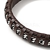 Leather & 304 Stainless Steel Rope Braided Cord Bracelet with Magnetic Clasp for Men Women BJEW-C021-14-4