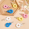 8Pcs 4 Colors Silicone Straw Pendants FIND-GO0003-51-4