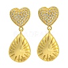 Rack Plating Brass Micro Pave Clear Cubic Zirconia Stud Earrings EJEW-I313-15D-G-1