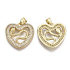 Brass Micro Pave Clear Cubic Zirconia Pendants ZIRC-N039-062-NF-2