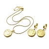 304 Stainless Steel Rhinestone Pendant Necklaces & Hoop Earring Set for Women SJEW-C007-04B-G-4