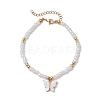 Butterfly Alloy Acrylic Charm Bracelets BJEW-JB10487-01-1