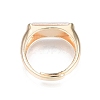 Natural Shell Rectangle Adjustable Ring RJEW-T001-97G-2