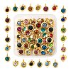 36Pcs 12 Colors 304 Stainless Steel Rhinestone Charms STAS-LS0001-29G-2