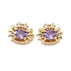 Brass Pave Cubic Zirconia Beads KK-A286-15G-02-1