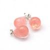 Teardrop Cherry Quartz Glass Pendants G-Q435-11-2