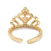 Clear Cubic Zirconia Crown Open Ring RJEW-P032-20G-3