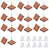 SUNNYCLUE 15 Pairs Walnut Wood Rhombus Stud Earring Findings EJEW-SC0001-30-1