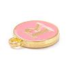 Golden Plated Alloy Enamel Charms X-ENAM-Q437-14R-2
