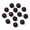 Opaque Black Acrylic Beads X-MACR-Q242-009D-2