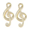Rack Plating Brass Micro Pave Clear Cubic Zirconia Pendants KK-K341-45G-1