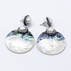 Abalone/Paua Shell Dangle Stud Earrings EJEW-F151-40A-1
