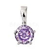 Brass Micro Pave Cubic Zirconia Charms KK-D356-05F-P-1
