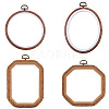 4Pcs 4 Styles Plastic Cross Stitch Embroidery Hoops DIY-CP0012-38-6