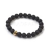 Natural Lava Rock Beads Stretch Bracelets BJEW-JB03852-05-1