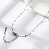 Non-Tarnish 304 Stainless Steel Dapped Chain Necklace for Men Women NJEW-E076-02P-1