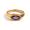 316L Stainless Steel with Cubic Zirconia Finger Rings FS-WGB17C9-17-1