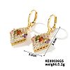 Elegant Japanese Style Copper & Zircon & Diamond Hoop Earrings HY8842-1-1