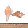 Electroplate Natural Sea Shell Big Pendants SSHEL-Q100-22KCG-3