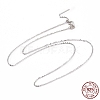 Anti-Tarnish Rhodium Plated 925 Sterling Silver Beadable Necklaces STER-I021-01P-5
