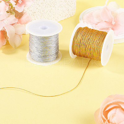 2 Rolls 2 Colors 9-Ply Round PET Metallic Thread MCOR-TA0001-03C-1