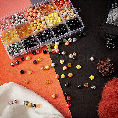 Drawbench & Baking Paint Glass Beads Strands GLAA-PH0001-03-8mm-1