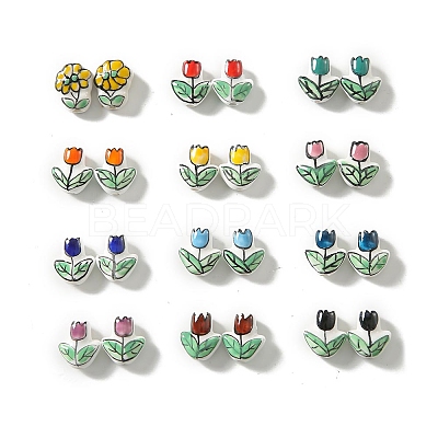 Handmade Porcelain Glazed Beads PW-WGF0CC5-M-1
